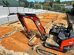 Site cuts and footings